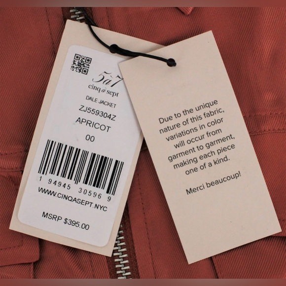 5 à 7 Cinq à Sept Dale Ruched Sleeve Jacket in Apricot Women's Size 00 - Picture 10 of 10